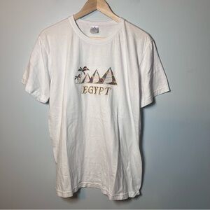 Vintage 90’s Embroidered Egypt Tourist T-Shirt Women’s XL White S/S - Pyramids